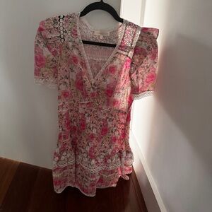 LoveShackFancy Cream Ruffled Blouse